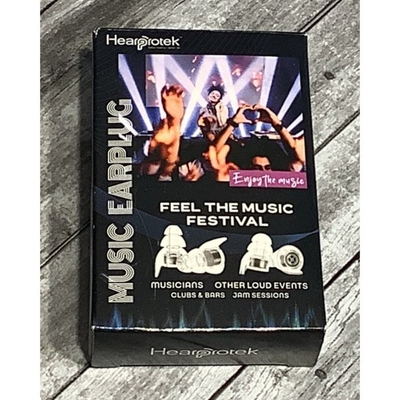 Hearprotek Music Earplugs Musicians Clubs Bars Loud Events Jam Sessions W Case - Picture 1 of 10